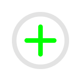 icono verde y gris de símbolo positivo más