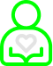 icono verde de persona con corazon tolerancia