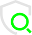 icono de escudo con lupa indicando seguridad y transparencia