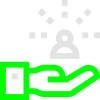 icono verde de mano con personas