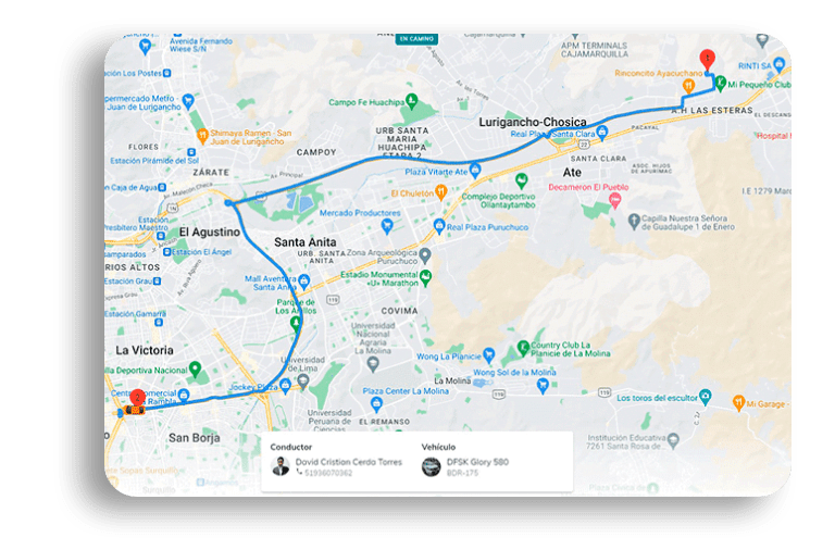mapa de seguimiento de taxi moobiz